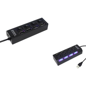 Resim checkmate 4 Port Usb Hub 2.0 Çoklayıcı Anahtarlı Işıklı Çoğaltıcı Switch 1113006mrn 