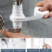 Resim 1 Adet Ağır Hizmet Silikon Bant - Borular, Musluklar, Mutfak, Banyo için Anında Sızıntı Onarımı - PVC, Cam, Metal, Taş ile Uyumlu - 280°C/536°F'ye Kadar Isıya Dayanıklı, Güçlü Yapışma - Uzun Ömürlü Esnek Conta Şeridi, Dikişsiz Sızdırmazlık, Yüksek Kaliteli Yapıştırıcı, Ev Bakım İçin 