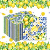 Resim 20 Adet Limon Temalı Parti Peçeteleri, 33.02x33.02 cm, Canlı Çiçek ve Narenciye Desenli, Doğum Günleri, Aile Toplantıları, Çay Partileri ve Restoran Kullanımı için 2 Katmanlı Kağıt Peçeteler, Şenlikli Masa Dekoru, Meyve Motifli 