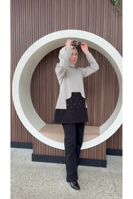 Resim AYSUN AYDEMİR Günlük Şık Alt Üst İkili Tesettür Eşofman Takım 