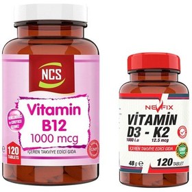 Resim Ncs Vitamin B12 120 Tablet + Nevfix Vitamin D3-K2 120 Tablet 