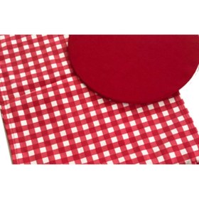 Resim Kare Desen Pötikare Ranır - Runner - Mavi / Tek Ebat 