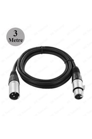 Resim BK Teknoloji 3 Pin Xlr Mikrofon Mikser Ses Uzatma Kablosu - 3 Metre 