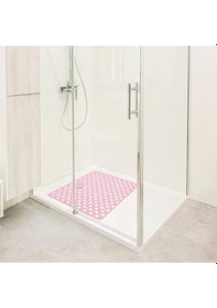 Resim Kare Vantuzlu Banyo Ve Duşa Kabin , Küvet İçi Kaydırmaz Vantuzlu Banyo Paspası Pembe Pembe 