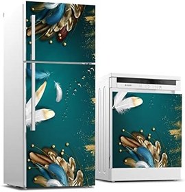 Resim Buzdolabı ve Bulaşık Makinası Beyaz Eşya Sticker Kaplama 3d Renkli Tüyler 