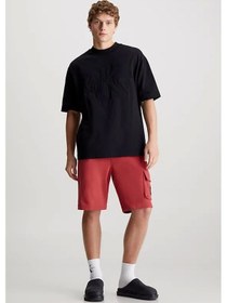 Resim Calvin Klein Erkek Garnet Kargo Terry Jogger Şort Kırmızı 