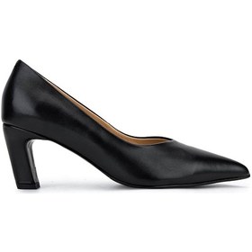 Resim Tamer Tanca Kadın Hakiki Deri Siyah Deri Topuklu Ayakkabı 594 6308 Bn Ayk Sk25-26 Sıyah Dr Siyah 