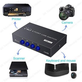 Resim 4 Port Usb Pc Tarayıc Yazıcı Değiştirici Switch 
