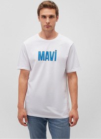 Resim Mavi Erkek Mavi Logo Tişört Beyaz 066842-620 Beyaz 