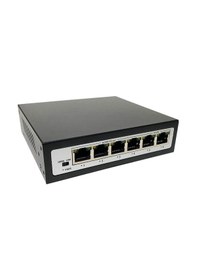 Resim 4 Port Ethernet PoE Switch, 6 Port (4+2) - 4 PoE Ports + 2 Uplink 