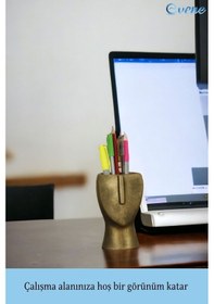 Resim Kalemlik Altın Eskitme Renk Masa Kalemliği Organizer Kalemlik Model 23 Çok REnkli 