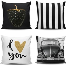 Resim Kırlent Dünyası 4Lü Kombin Dijital Baskılı Kırlent Kılıfı (403404399) 