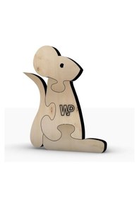 Resim Masif Ahşap Puzzle Çocuklar İçin Boyanabilir Fare Boya Setli 