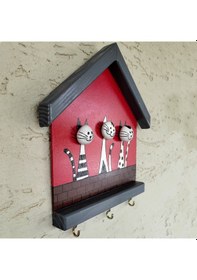 Resim Binbirtrend Kedili Anahtarlık Anahtar Askısı Ve Taş Boyama, Duvar Süsü Gb-015 Diğer 