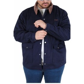 Resim Mocgrande Büyük Beden Gabardin Mont Chaqueta Abrigo 25902 Lacıvert Lacivert 