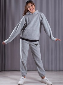 Resim LAND MODA Kadın Montanaa Baskılı Sweatshirt Eşofman Alt-Üst Takımı 