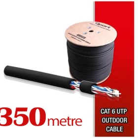 Resim Qport Yüksek Bakır Utp 23Awg 0.58 MM Dış Ortam Cat6 Outdoor Kablo 350 Metre 