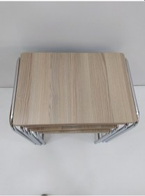 Resim Zigon Sehpa 4'Lü Metal Model Transmisyon Nikelaj Ayak Hint Ceviz 