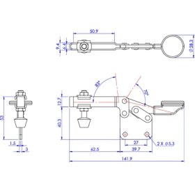 Resim Good Hand GH-22105 Yatay Geçiş Kelepçesi | 68 kg Kapasiteli Düz Taban ve Oluklu Kol - Hassas Sabitleme 