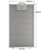 Resim Dwk065g60m/03 Davlumbaz Aspiratör İçin Alüminyum Yağ Kaset Tel Filtre 200x345 