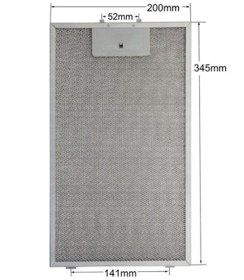 Resim Bosch DWK66AJ20T/04 Davlumbaz Aspiratör İçin Alüminyum Yağ Kaset Tel Filtre 200X345 