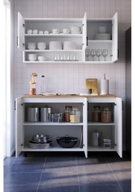 Resim Ruby Mutfak Dolabı Alt Üst Modül 135 Cm Tezgah Dahil Beyaz 