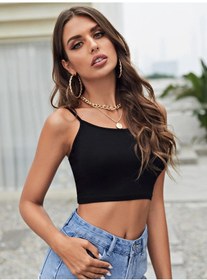 Resim Liona Kadın Siyah Renk Sırtı Açık Çapraz İpli Super Crop Mini Büstiyer 001 