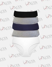 Resim Alya Underwear Kadın Pamuklu Hipster - Slip Külot 5 Farklı Renk 1 Pakette Multicolor -p12 