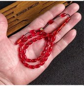 Resim 6X9 mm Bürokrat Boy Açık Kırmızı Ateşi Kehribar Tesbih 