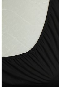 Resim %100 Pamuk Ranforce Premium Çift Kişilik Lastikli Çarşaf - Siyah Siyah 