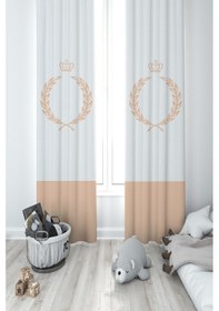 Resim Mekta Home Bebek Ve Çocuk Odası Başak Desenli 2 Kanat Fon Perde 