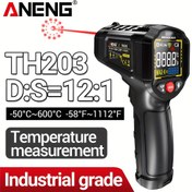 Resim ANENG TH203 Endüstriyel Sınıf Kızılötesi Termometre Higrometre -50~600℃ (-58°F~1112°F) Lazer Hedefleme, VA Ters Renkli LCD Ekran, 0.1°C Doğruluk, Ayarlanabilir Emisyon, Taşınabilir Sıcaklık Ölçer Endüstriyel Kullanım İçin (Pil Dahil Değildir), Hassas Sıcaklık Kontrolü | Kompakt Termometre | Yüksek Hassasiyet Sensör 