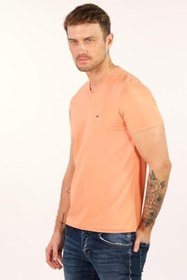 Resim Ar-ma Erkek V Yaka Tişört Slim Fit%93 Pamuk%7 Elastan Süprem Basic Baskısız Y22364451501 Pembe-P2 