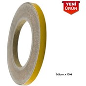 Resim Reflektif Fosforlu Şerit Bant, Düz Reflekte İkaz Bandı 0.5cm X 10m - Sarı 5003 