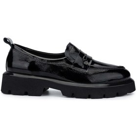 Resim Tamer Tanca Kadın Hakiki Deri Siyah Rugan Loafer Ayakkabı 775 104-4128 Bn Ayk Sk24-25 Sıyah Rgn Siyah Rugan 