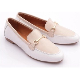 Resim Dgn 134-1 Kadin Yuvarlak Burunlu Babet 134-1-2109-R6840 Beyaz 