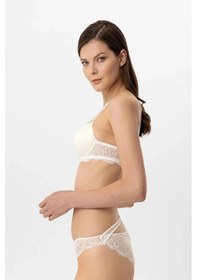 Resim Pierre Cardin Lingerie 4886 Kadın Soft Push Up Dantelli Sütyen Takım Ekru 