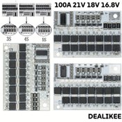 Resim 2 Adet 5S 4S 3S BMS 100A 21V 18V 16.8V 12V 18650 Li-ion LMO Üçlü Litium Pil Koruma Devre Dengeleme Şarj Kartı 
