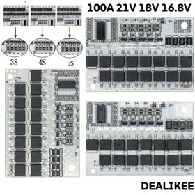 Resim 2 Adet 5S 4S 3S BMS 100A 21V 18V 16.8V 12V 18650 Li-ion LMO Üçlü Litium Pil Koruma Devre Dengeleme Şarj Kartı 