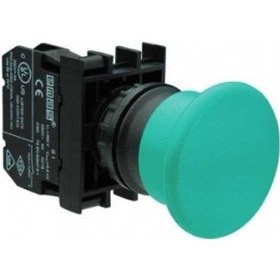Resim Emas B100my B Serisi Plastik 1no Yaylı 40 Mm Mantar Yeşil 22 Mm Buton 