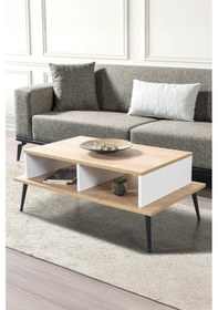 Resim 2011 Şile Metal Ayaklı Orta Sehpa , Salon Sehpası Beyaz - Safir Beyaz - Safir 