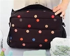 Resim Bebek Arabası Organizer Çanta Siyah Puantiyeli 