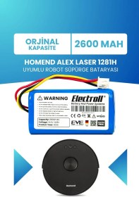 Resim Homend Alex Laser 1281h Uyumlu Batarya (ORJİNAL KAPASİTE) 2600mah Pil Robot Süpürge Bataryası 