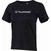 Resim Hummel Pescara Kadın Siyah Baskılı Bisiklet Yaka Tişört 
