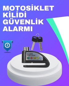 Resim Mey İthalat Su Geçirmez Alarm Disk Kilidi Motosiklet Scooter Bisiklet Güvenlik 