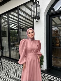 Resim By Atelier Pudra Hazel Balon Kol Tesettür Abiye 