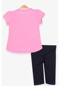 Resim Breeze Kız Çocuk Taytlı Takım Tavşancık Nakışlı 1-4 Yaş, Neon Pembe 