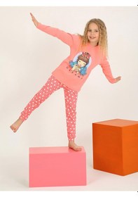 Resim Kız Çocuk Uzun Kollu %100 Pamuklu Pijama Takımı Let Your Nar 