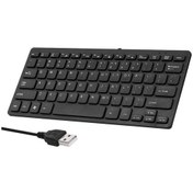 Resim Geeroyoo Mini Klavye 78 Tuşlu Mini Klavye Usb İle Çalışan Kablolu Klavye Çikolata Klavye Taşınabilir Ofis Klavyesi Siyah 