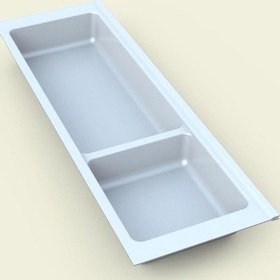Resim Mutfak Çekmece İçi Modüler İki Bölmeli Kaşıklık, Beyaz 16cmx48cm Boydan 4cm Kesilebilir Diğer 